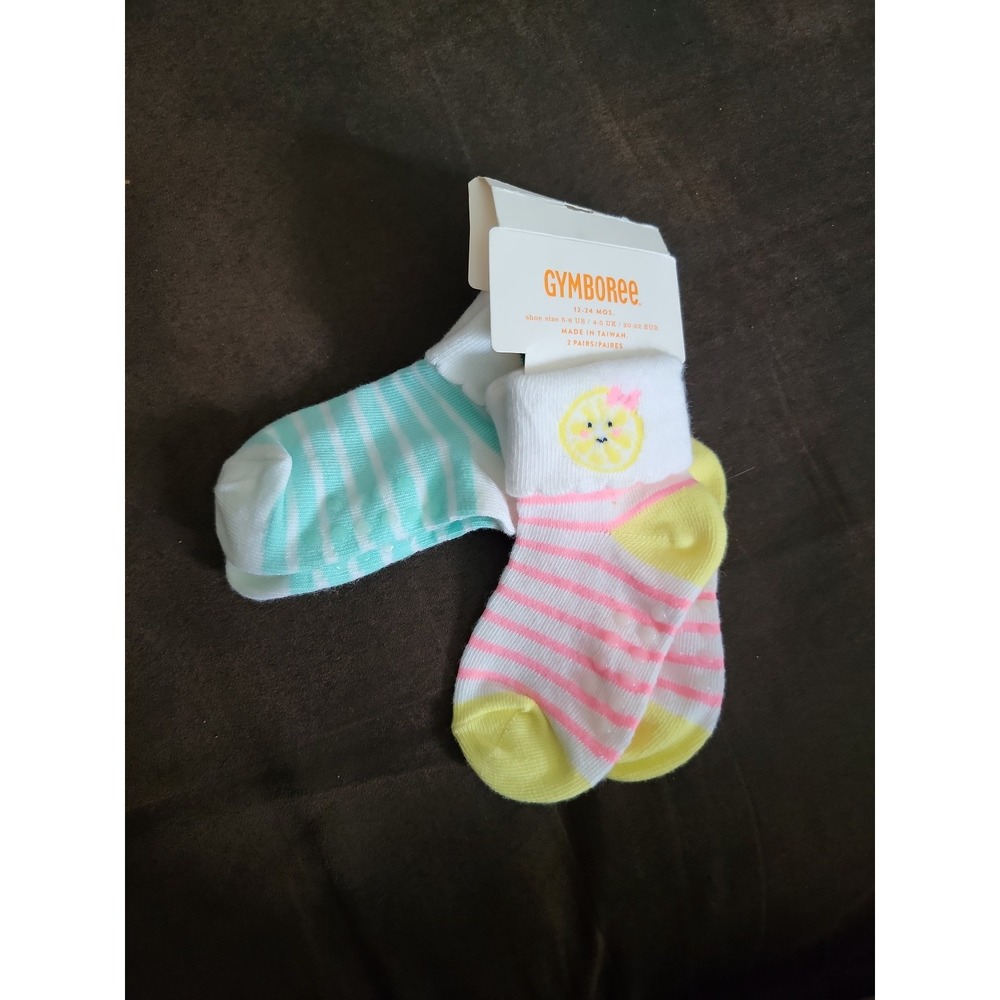 Gymboree sunny citrus 2 pair socks 12 24 months nwt